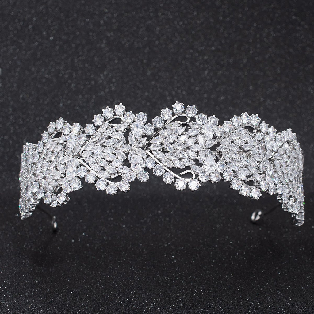 Crystal Cubic Zirconia Bridal Wedding Soft Heart Headband Hairband Tiara CHA10026 - sepbridals