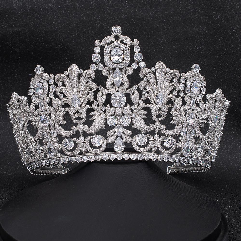 Tiara Cubic Zirconia Luxembourg Replica Large Tiara for Wedding,Queens
