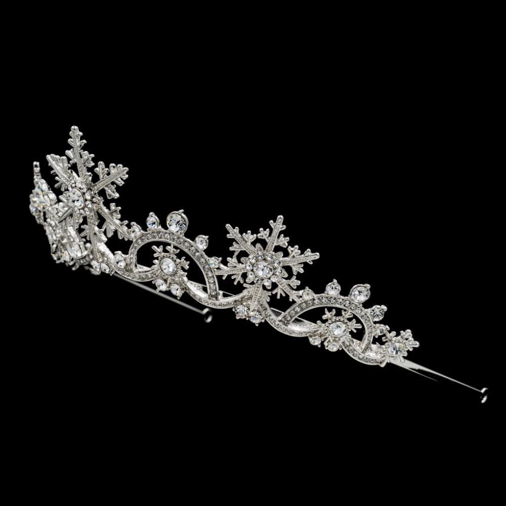 Snowflake Rhinestone Bridal Wedding Crown Tiara Hair Jewelry SHA8756 - sepbridals
