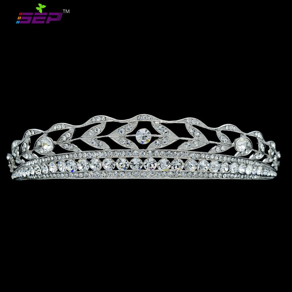 Rhinestone Crystals Bridal Wedding Crown Tiara Hair Jewelry JHA7757 - sepbridals