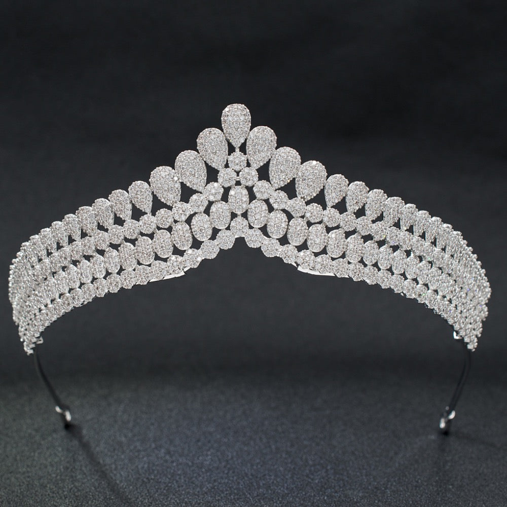 Cubic Zirconia Classic Wedding Bridal Royal Tiara Diadem Crown S90001T1 - sepbridals