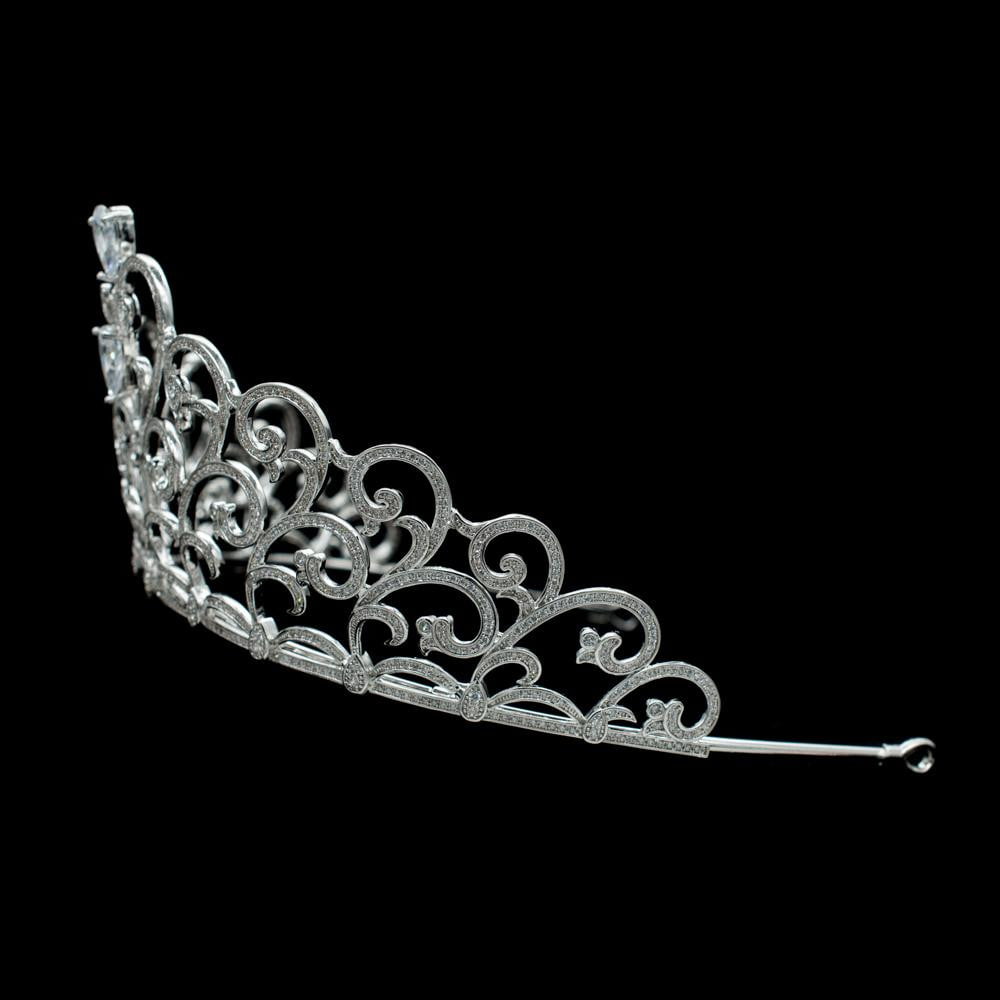 Crystals Full Cubic Zirconia Heart Bridal Wedding Tiara Crown TR15119 - sepbridals