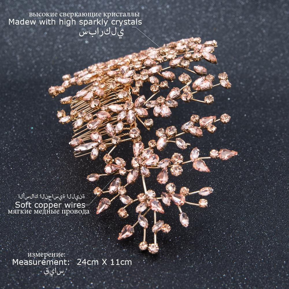 Crystals Rhinestone Big Bridal Wedding Headbands  Hair Combs 0621RG - sepbridals