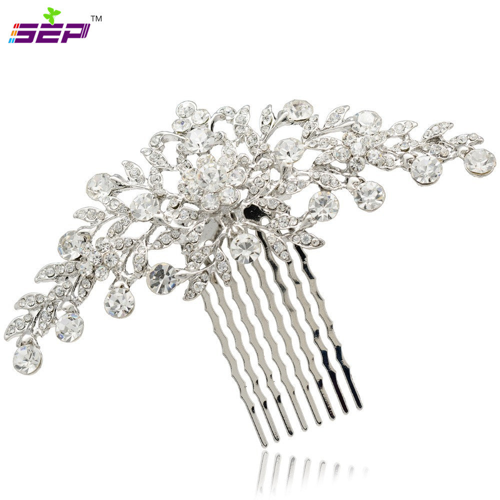 Wedding Bride Bridal Floral Veil Hair Comb Head Pieces Hair Pins FA2944 - sepbridals