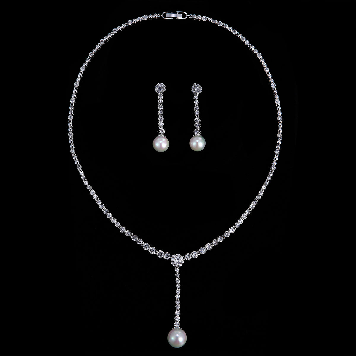 Kucheed Set di Gioielli in Perle Finte, Collana Bracciale e Orecchini in Perle Finte, 3 Pezzi di Gioielli da Sposa, Regalo per Donna (Rosa