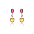 Heart Cubic Zirconia Dangle Earring For Wedding Accessories Jewelry - CE11956 - Gold