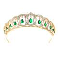 Green Cubic Zircon Vladimir Tiara ,Royal Replica Tiara Princess Crown Accessories CH10479A