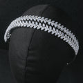 Bandeau de mariée fait à la main à Double bandes, couvre-chef en zircone 3A pour femmes, accessoires de cheveux de mariage en cristaux, bijoux