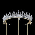 Diadema da sposa classico in zirconi, grande diadema di cristallo da donna per sposa, ballo di fine anno, accessori per la testa del partito GH0140