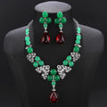 Design Cubic Zirconia Imitation Chalcedony Necklace Wedding Set for Women Party - CN11571 - Green