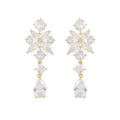 Elegant Shiny Crystal Cubic Zirconia Water Drop Earring For Bridal Wedding Women Jewely Accessories LYX257 - Gold