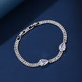 Sparkling Rectangular Shape Cubic Zircon Women Bracelet Bridal Wedding Jewelry Crystal Cz Bracelet Chains Bridesmaid Gift - CK10169 - White / 17cm