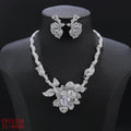 Bridal Set Cubic Zirconia Party Wedding Folowers Necklace And Earrings Set - CN11538 - CN11538