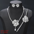 3-Piece Flower Necklace Set Fashionable Zirconia - Matrimonial Jewelry - CN11183t - CN11183T