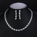 Exquisite Cubic Zirconia Wedding Party Jewelry Set Leaves Shape High Quality Cz Bridal Necklace Earring - CN10529