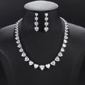 Fashion Love Heart Zircon Bridal Wedding Necklace Earring Sets for Women Party Prom Jewelry Accessories CN116617