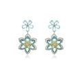 Fashion Cubic Zirconia Folwer Earrings Women Wedding Bridal Party Earrings Birthday Gift, Free Shipping CE12126 - Gold