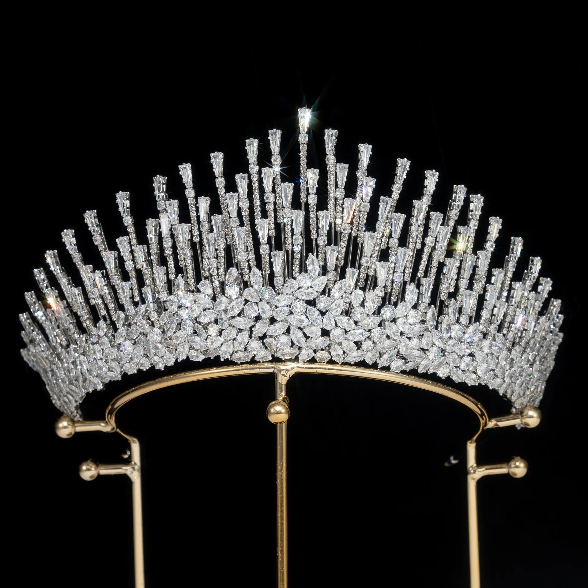 Lafairy Luxury Rhinestone Tiara – Bridal Crown Hair Accessory, Crystal Wedding Diadem