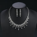 Design Leaf And Water Drops Necklace Earrings Set For Women Wedding Dubai Bridal White Zirconia Jewelry Set - CN11203