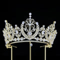 Nuovo zircone cubico sposa corona copricapo metallo elettrolitico stile coreano accessori per capelli da sposa GH0153 - Gold