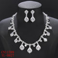 Water Drop Imitation Chalcedony Cubic Zirconia Necklace Earrings Set Wedding Lady Party - CN11599 - CN11599