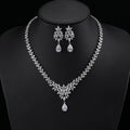 Charm Water Drop Zirconia Necklace Earrings For Women Bridal Wedding Accessoriea Women - CN10984