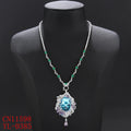 Long Imitation Chalcedony Cubic Zirconia Pendant Necklace Lady Party - CN11598 - CN11598