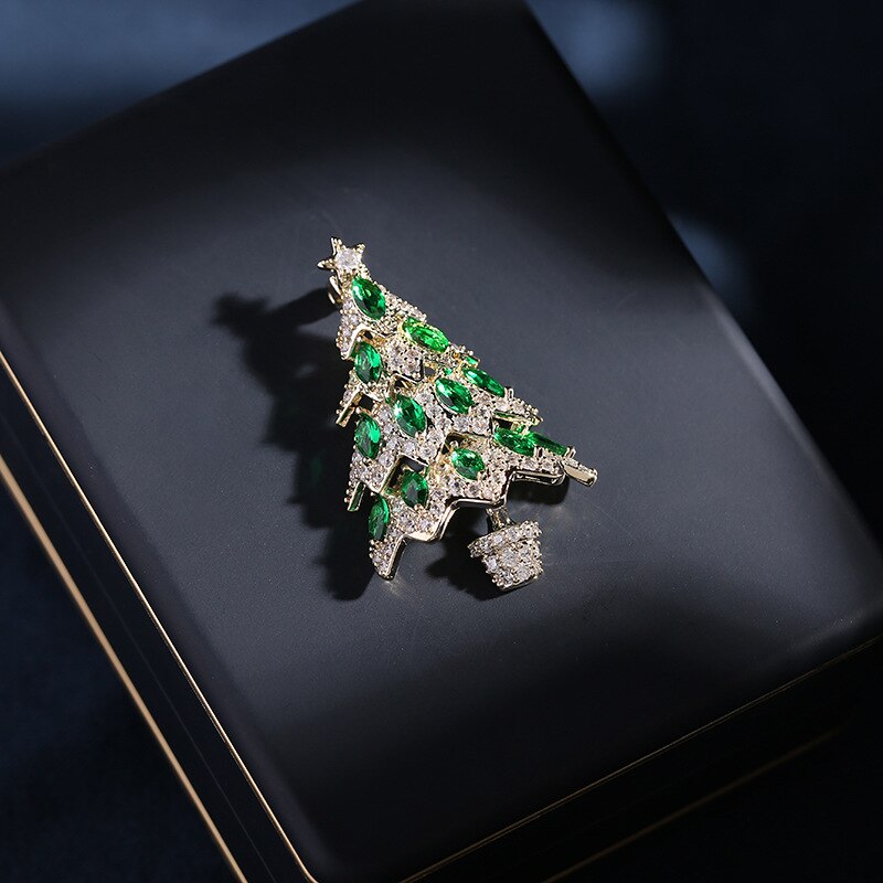 Dress Corsage Super Shiny Square Zircon Inlaid Christmas Tree