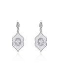 Popular Cubic Zirconia cuelga el pendiente para la boda, CZ con Shell Prom cuelga la joyería para las mujeres y la novia CE11874 - Silver