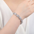 Catene per bracciale in argento con zirconi quadrati 5A per donna CK10109