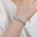 Feuilles 5A Cubic Zirconia Argent Bracelet Chaînes pour Femme CK10138