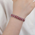 Feuilles Roses 5A Cubic Zirconia Bracelet Chaînes pour Femme CK10138