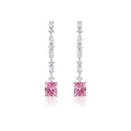 Longue boucle d'oreille pendante en Zircon, cristaux, bijoux pour femmes et filles, CE11676 - Rose