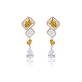 Long Square Cubic Zircon Dangle Wedding Earring, Women's Gatherings Jewelry CE11664 - Gold