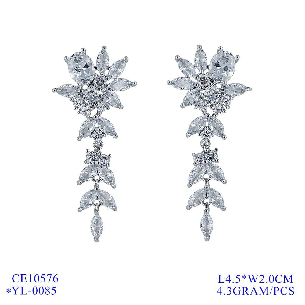 Cubic Zircon CZ Wedding Drop Dangle Earring CE10576 - sepbridals