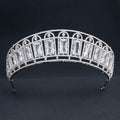 Grand diadème de mariage en zircone cubique, coiffes de mariée en cristal pour femmes CH10398
