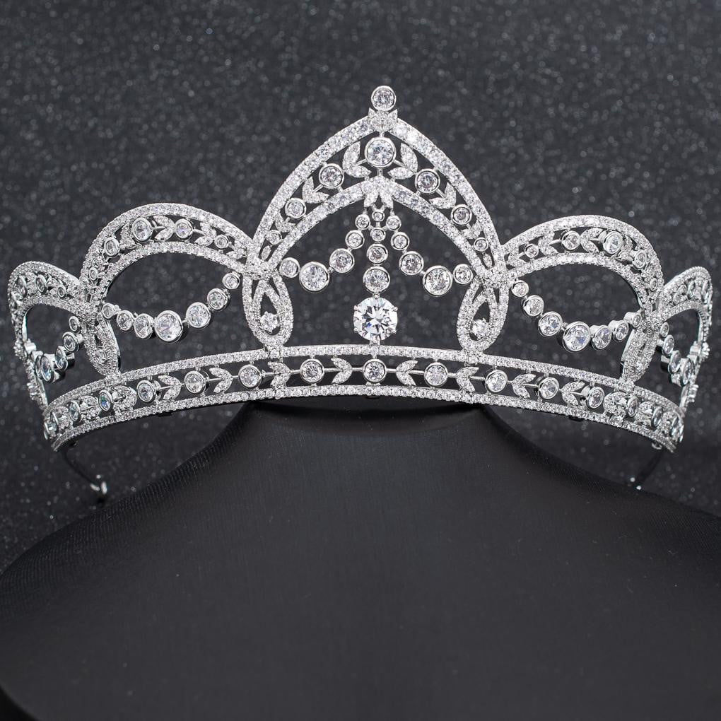 Cubic Zirconia Wedding Bridal Tiara Diadem Hair Jewelry CH10293 - sepbridals