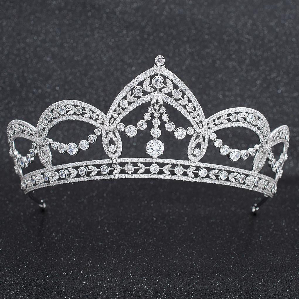 Cubic Zirconia Wedding Bridal Tiara Diadem Hair Jewelry CH10293 - sepbridals