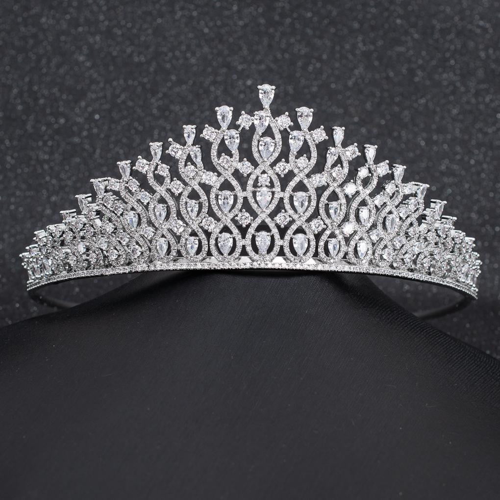 Cubic Zirconia Wedding Bridal Tiara Diadem Hair Jewelry CH10291 - sepbridals