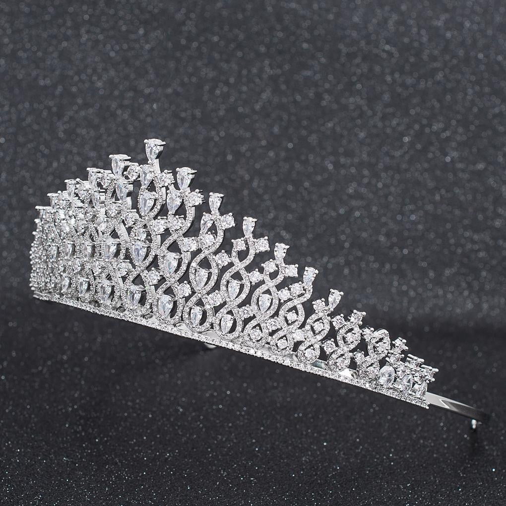 Cubic Zirconia Wedding Bridal Tiara Diadem Hair Jewelry CH10291 - sepbridals