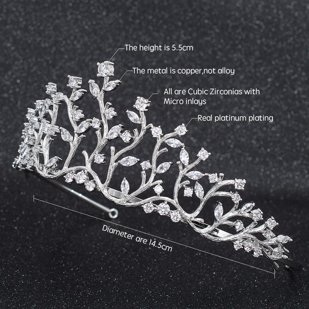 Cubic Zirconia Wedding Bridal Tiara Diadem Hair Jewelry CH10281 - sepbridals