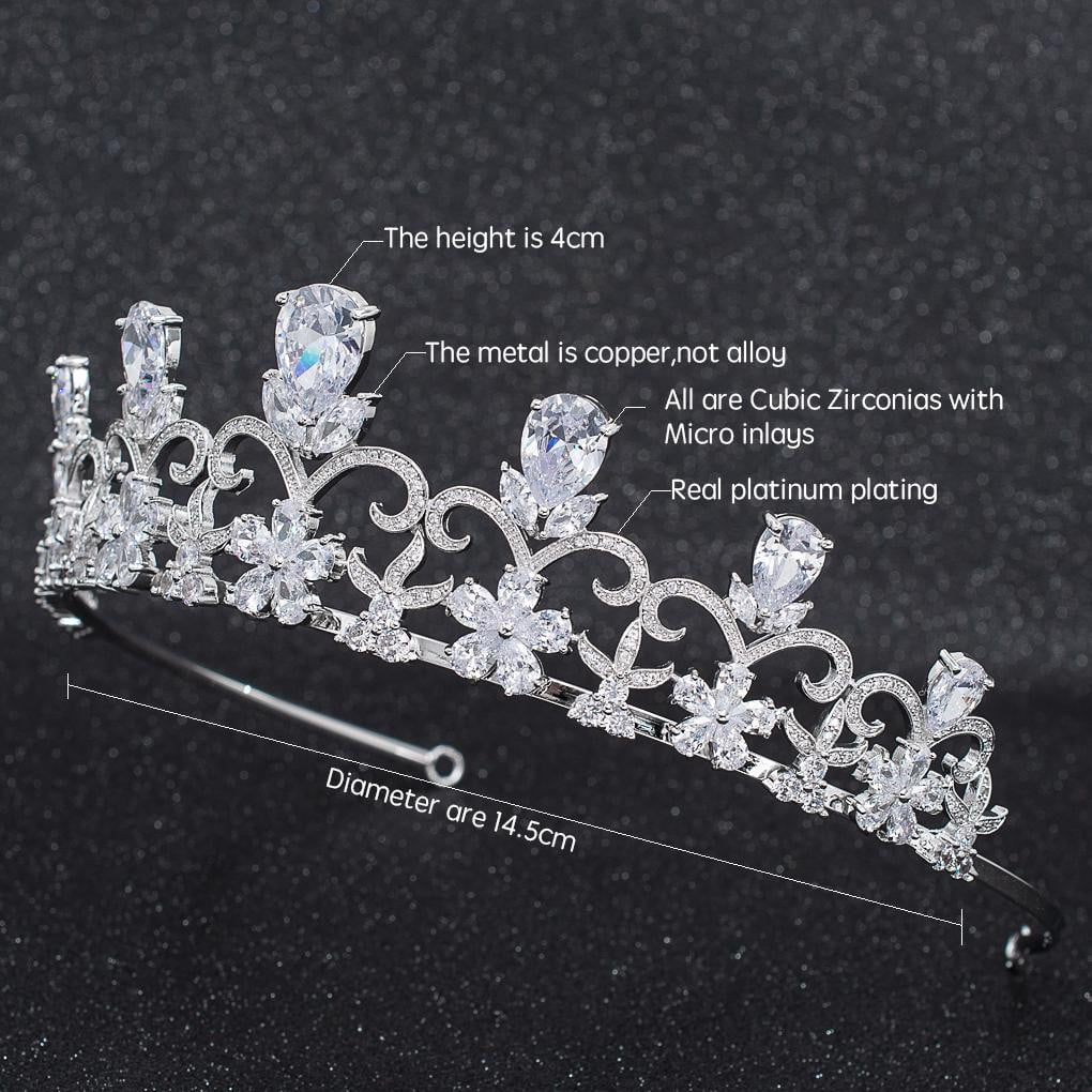 Cubic Zirconia Wedding Bridal Tiara Diadem Hair Jewelry CH10290 - sepbridals