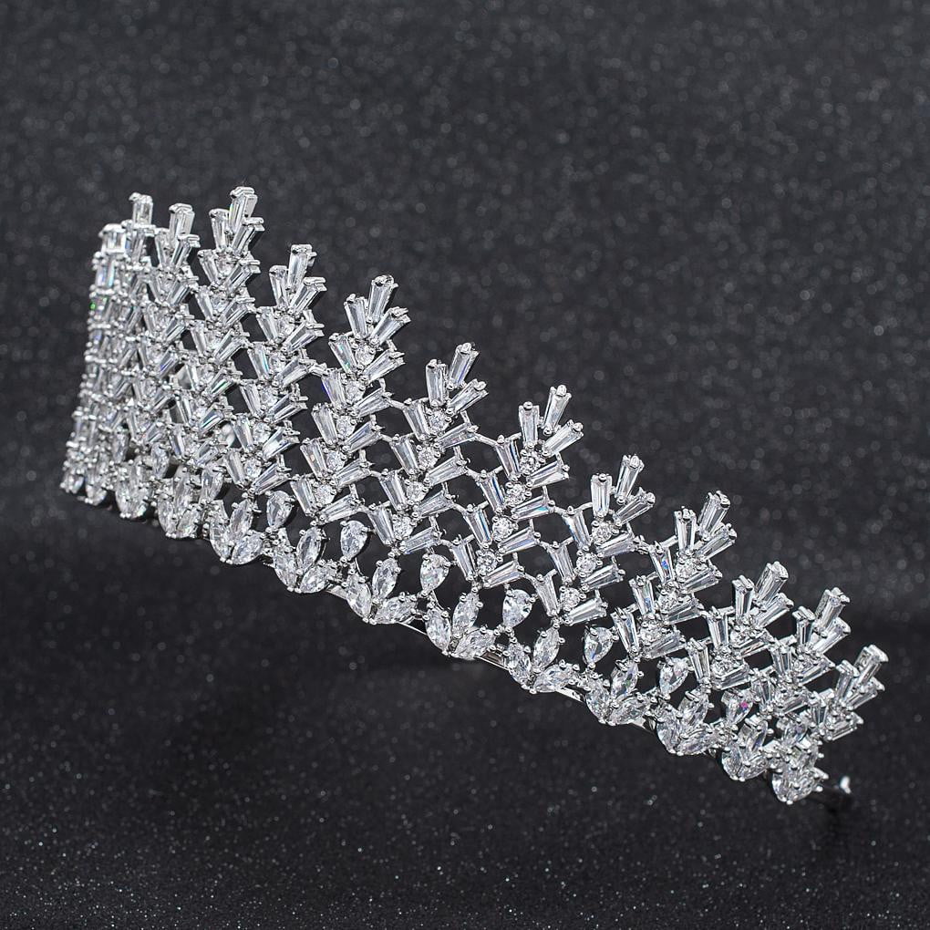 Cubic Zirconia Wedding Bridal Tiara Crown Diadem Hair Accessories CH10272 - sepbridals
