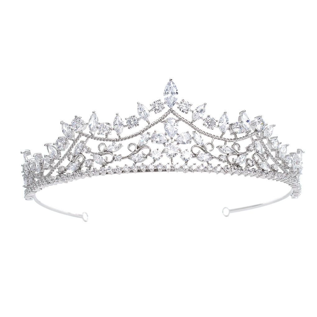 Cubic Zirconia Wedding Bridal Tiara Diadem Hair Jewelry CH10269 - sepbridals