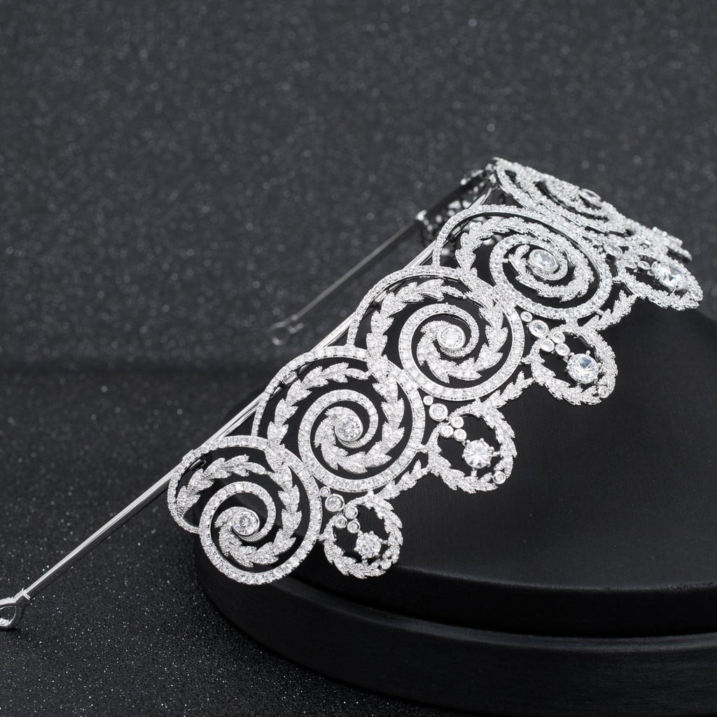 Cubic Zirconia Wedding Bridal Tiara Diadem Hair Jewelry CH10294 - sepbridals