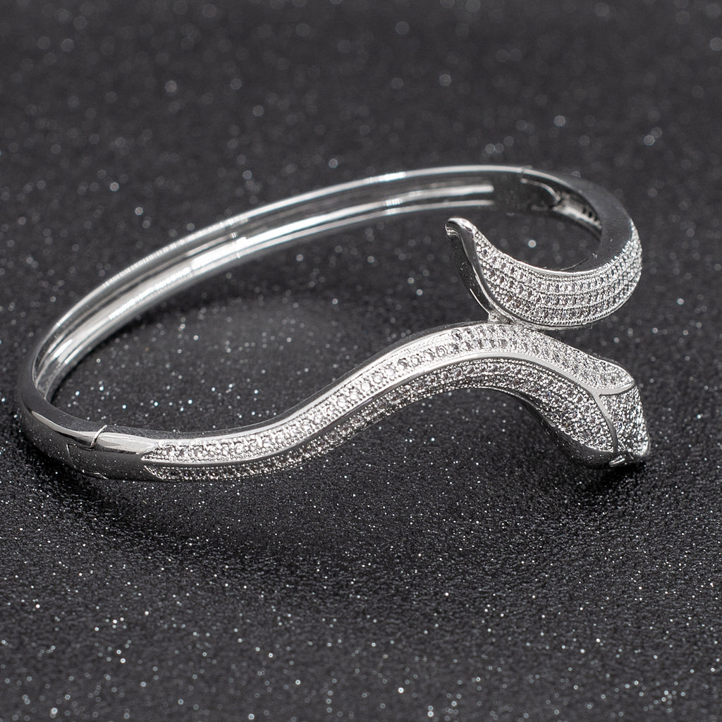CZ Cubic Zircon Snake Bracelet Bangle Cuff with Copper A10056 - sepbridals