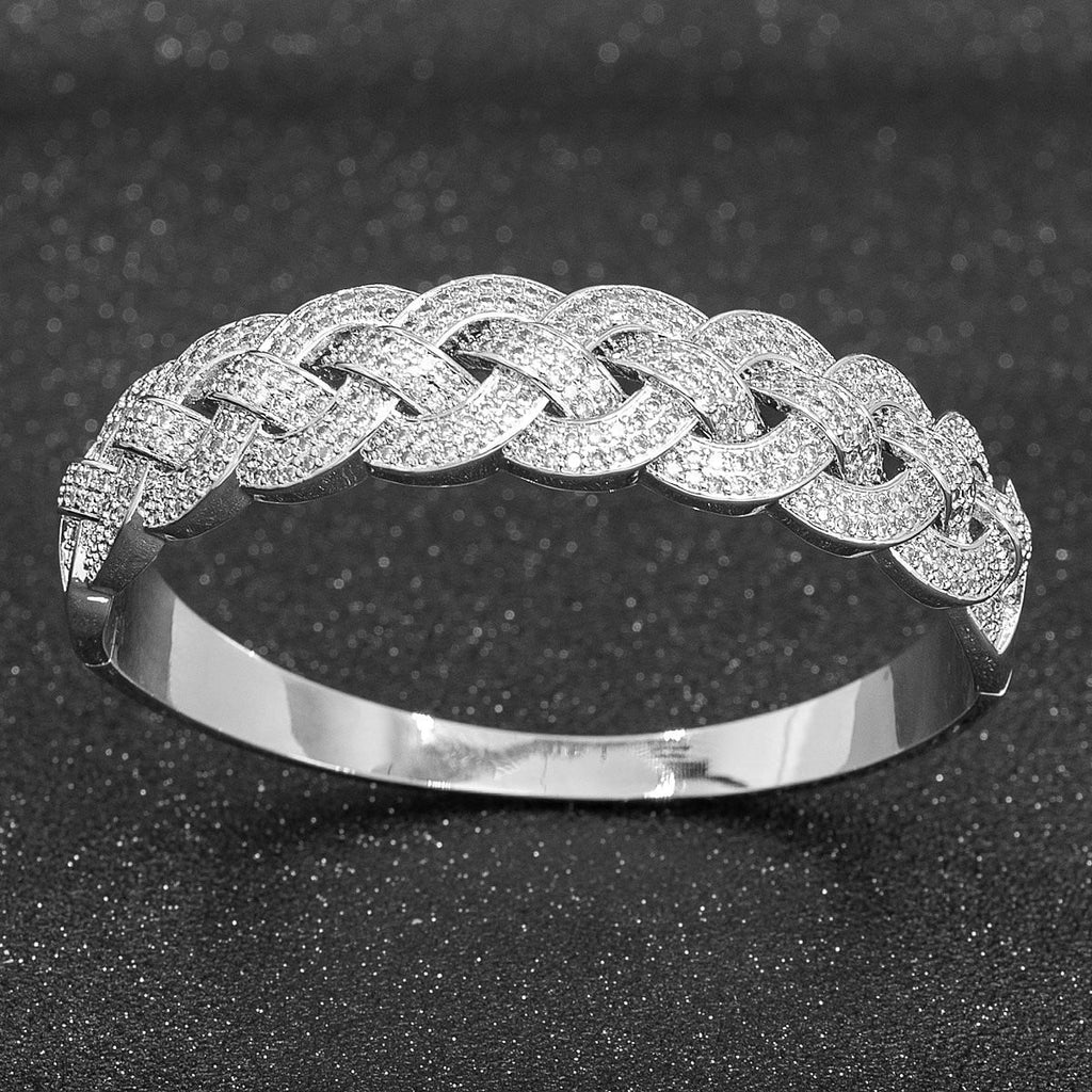 Cubic Zircon Weave Bracelet Bangle A10072 - sepbridals