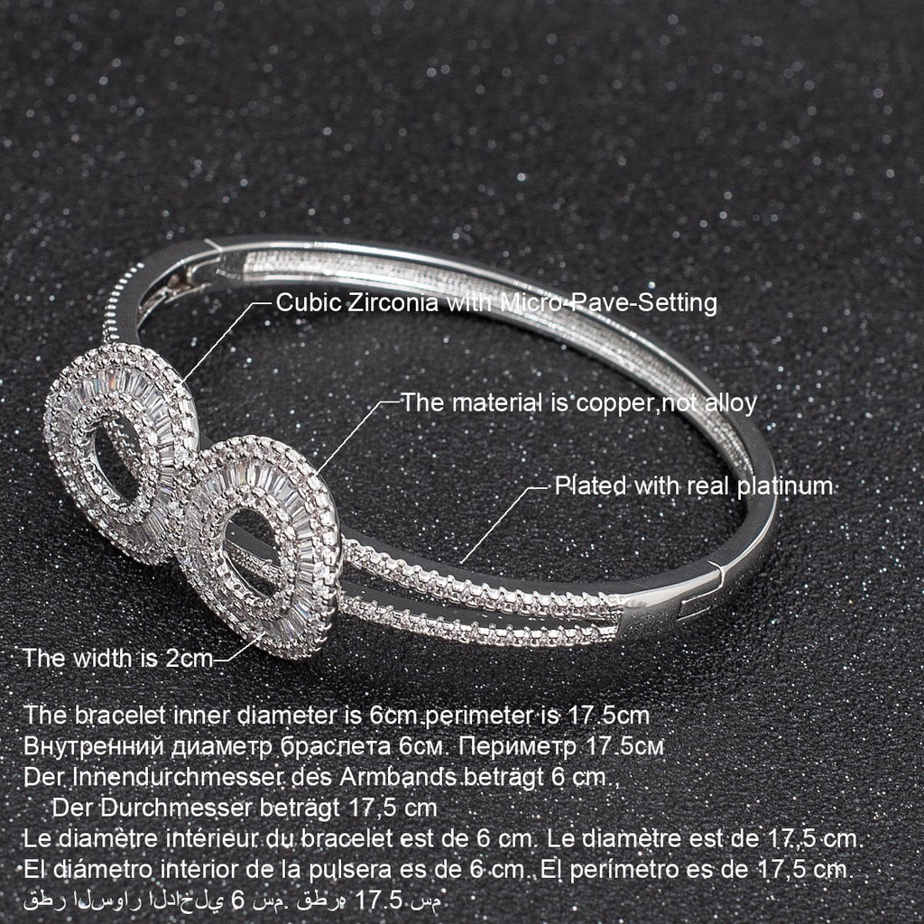 5A CZ Cubic Zircon Bracelet Bangle Cuff A10084 - sepbridals