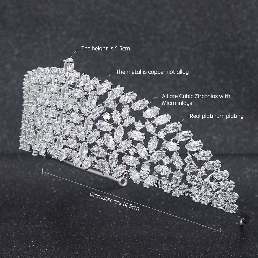 Classic Design Cubic Zirconia Wedding Bridal Tiara Diadem CH10299 - sepbridals