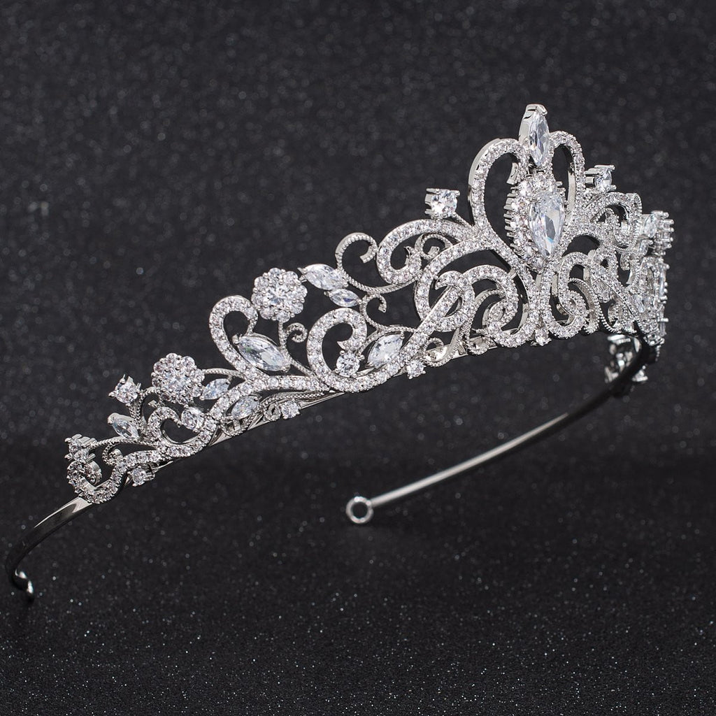 Classic Cubic Zirconia Wedding Bridal Tiara Diadem Hair Accessoires CH10316 - sepbridals